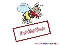 Insect Bee Greeting Card download Invitations