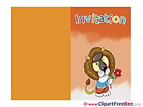 Lion Greeting Card download Invitations