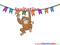 Monkey Postcards Invitations for free