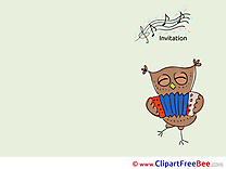 Owl Accordion Invitations Greeting Cards