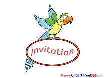 Parrot printable Greeting Cards Invitations