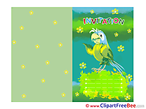 Printable Parrot Greeting Cards Invitations