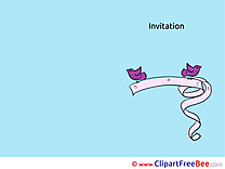 Ribbon Birds Postcards Invitations for free