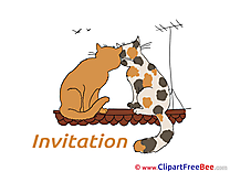 Roof Cats Invitations Wish Card