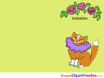 Roses Cat Invitations Greeting Cards for free