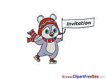 Skates Penguin download Wishes Invitations Postcards