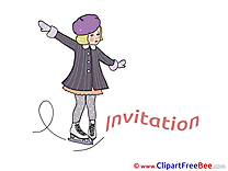 Skating Invitations Greeting Cards for free