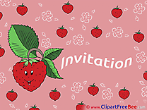 Strawberry Postcards Invitations for free