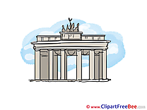 Brandenburg gate Berlin printable Illustrations for free