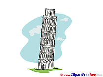 Leaning Tower Pisa download printable Illustrations