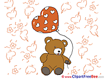Bear Balloon printable Valentine's Day Images