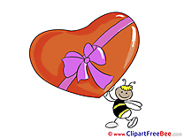 Bee Gift Heart download Valentine's Day Illustrations