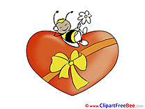 Bee Heart Clipart Valentine's Day Illustrations