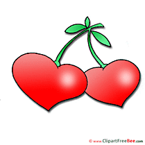 Cherries Hearts printable Valentine's Day Images