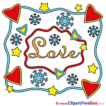 Decoration Hearts Snowflakes free Cliparts Valentine's Day