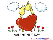 Giraffes Clouds Heart Clip Art download Valentine's Day