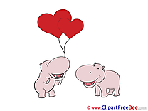 Hippos Balloons Valentine's Day free Images download