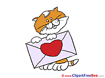 Letter Cat Pics Valentine's Day free Cliparts