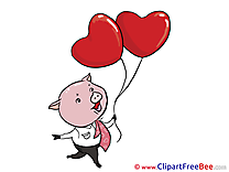 Piggy Balloons Pics Valentine's Day free Cliparts