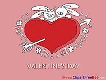 Rabbits Heart Love free Cliparts Valentine's Day