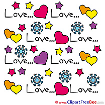 Snowflakes Hearts  download Valentine's Day Illustrations