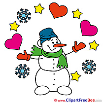 Snowman Pics Valentine's Day Illustration