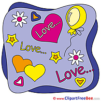 Stars Balloon Heart printable Illustrations Valentine's Day (1)