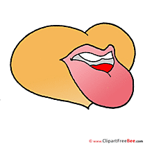 Tongue Valentine's Day Clip Art for free