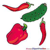 Illustration Pepper Cucumber Clipart free Illustrations