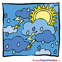 Autumn Weather Sun Rain free printable Cliparts and Images