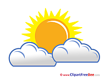 Beautiful Weather Clouds Sun Clipart free Illustrations