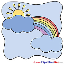 Drawing Sun Clouds Rainbow free printable Cliparts and Images