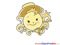 Elegant Sun Hat Weather printable Illustrations for free