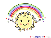 Rainbow Sun Cliparts printable for free