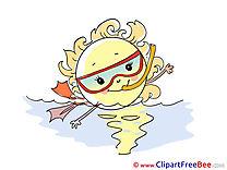 Swimming Sun Weather download Clip Art for free