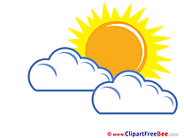 Warm Weather Sun Clouds Clipart free Illustrations