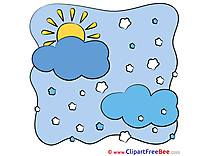 Winter Snowflakes  Cloud Sun Cliparts printable for free