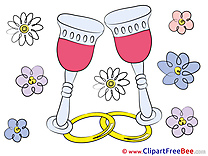 Glasses of Wine Flowers free Cliparts Wedding