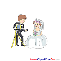 Photographer Bride printable Illustrations Wedding