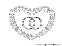 Rings Heart Clipart Wedding Illustrations