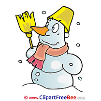 Broom Snowman free Illustration Winter