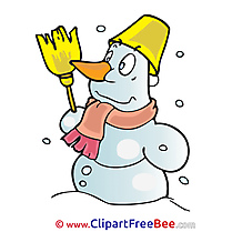 Broom Snowman free Illustration Winter