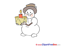 Cake Snowman printable Winter Images