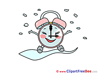 Clock Snow free Illustration Winter