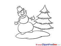 Coloring Snowman Pics Winter free Image