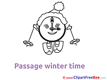 Ski Clock free Illustration Winter