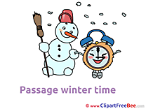 Snowman with Clock download Clipart Winter Cliparts