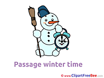 Time Snowman Winter Clip Art for free