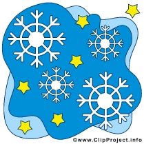 White Snowflakes in blue Sky Clipart gratis