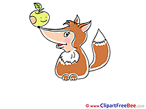 Apple Fox Clipart free Illustrations